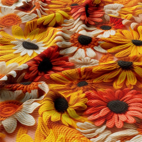 Fall Floral Pumpkin Fabric AA1924 flowers Embroidery & Get a Free $89.99 Embroidery Bundle