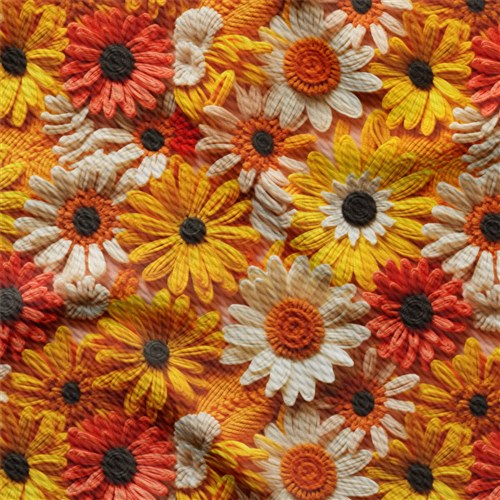 Fall Floral Pumpkin Fabric AA1924 flowers Embroidery & Get a Free $89.99 Embroidery Bundle