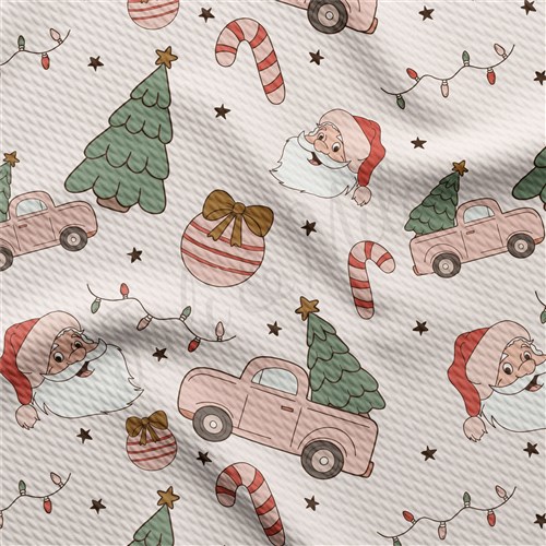 Christmas Printed Liverpool Bullet Textured Stretch Solid Strip Thick Knit Jersey Fabric