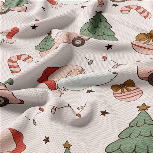 Christmas Printed Liverpool Bullet Textured Stretch Solid Strip Thick Knit Jersey Fabric