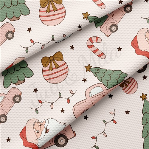 Christmas Printed Liverpool Bullet Textured Stretch Solid Strip Thick Knit Jersey Fabric