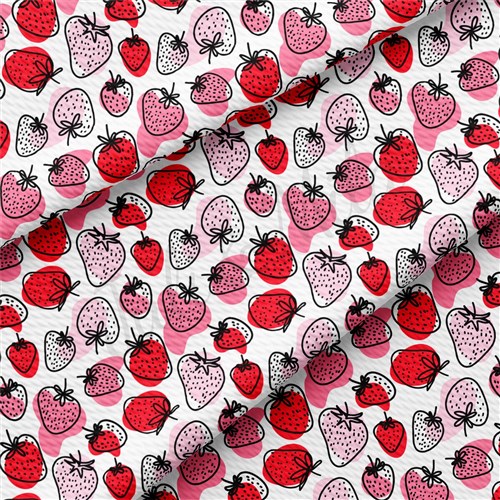 Strawberry Liverpool Bullet Textured Stretch Solid Strip Thick Knit Jersey Fabric