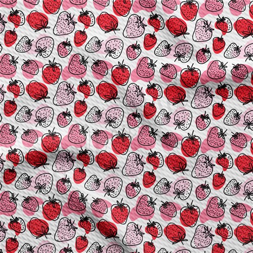 Strawberry Liverpool Bullet Textured Stretch Solid Strip Thick Knit Jersey Fabric