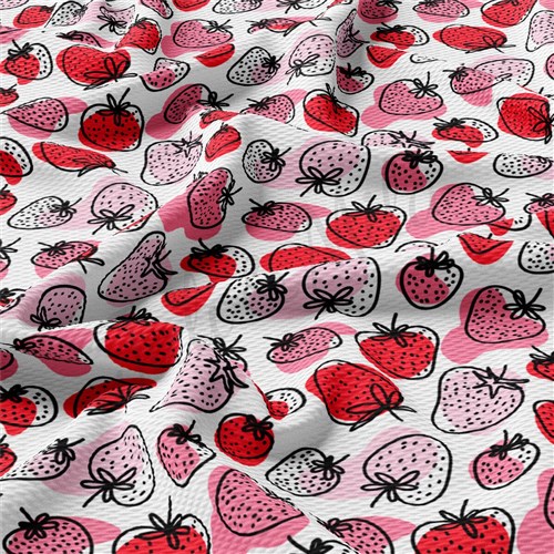 Strawberry Liverpool Bullet Textured Stretch Solid Strip Thick Knit Jersey Fabric