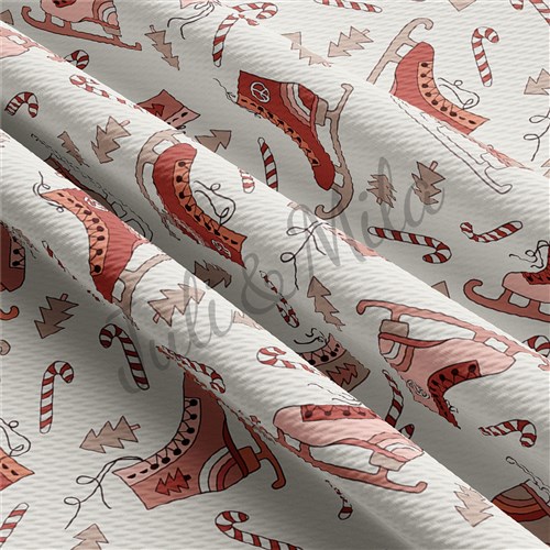 Christmas Printed Liverpool Bullet Textured Stretch Solid Strip Thick Knit Jersey Fabric
