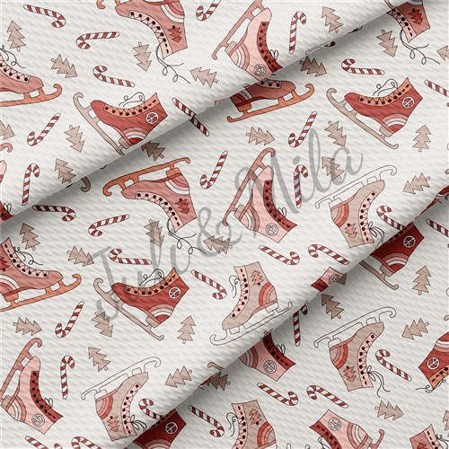 Christmas Printed Liverpool Bullet Textured Stretch Solid Strip Thick Knit Jersey Fabric