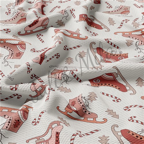 Christmas Printed Liverpool Bullet Textured Stretch Solid Strip Thick Knit Jersey Fabric