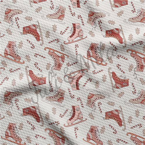 Christmas Printed Liverpool Bullet Textured Stretch Solid Strip Thick Knit Jersey Fabric