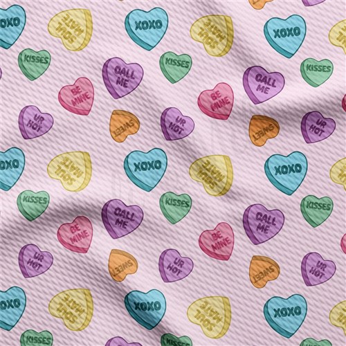 Valentine's Day Hearts Liverpool Bullet Textured Stretch Solid Strip Thick Knit Jersey Fabric