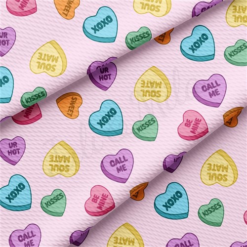 Valentine's Day Hearts Liverpool Bullet Textured Stretch Solid Strip Thick Knit Jersey Fabric