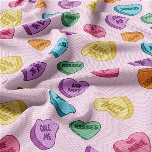 Valentine's Day Hearts Liverpool Bullet Textured Stretch Solid Strip Thick Knit Jersey Fabric