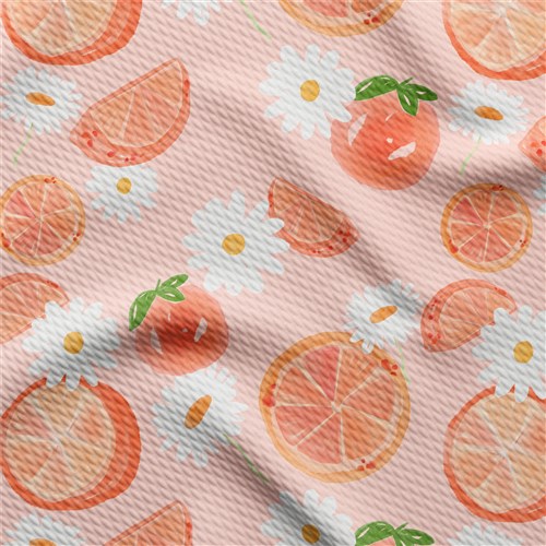 Peach Summer Printed Liverpool Bullet Textured Stretch Solid Strip Thick Knit Jersey Fabric