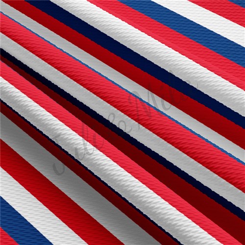 Patriotic 4th of July Liverpool Bullet Textured Stretch Solid Strip Thick Knit Jersey Fabric