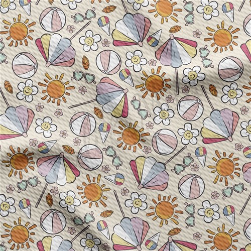 Summer Printed Liverpool Bullet Textured Stretch Solid Strip Thick Knit Jersey Fabric