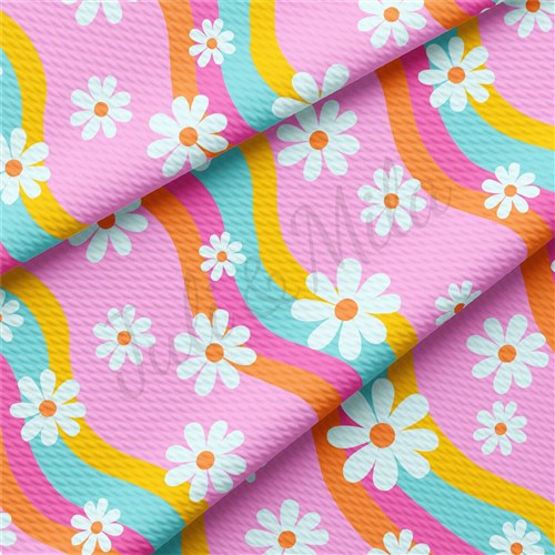 Floral Printed Liverpool Bullet Textured Stretch Solid Strip Thick Knit Jersey Fabric