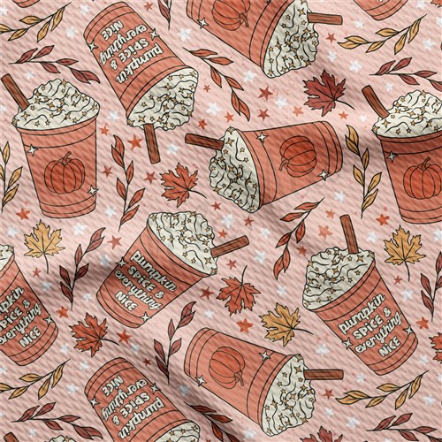Pumpkin Printed Liverpool Bullet Textured Stretch Solid Strip Thick Knit Jersey Fabric
