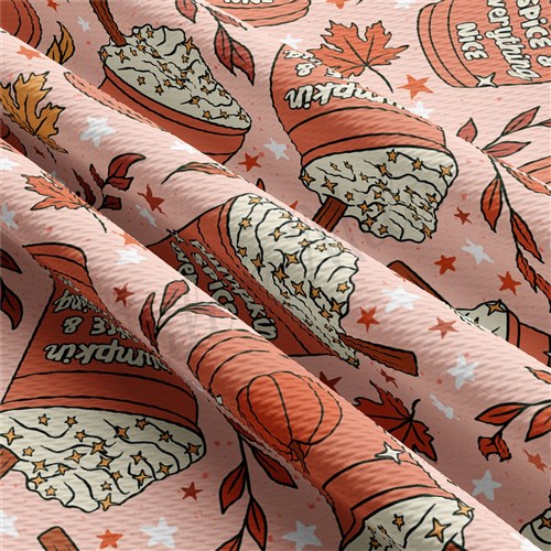 Pumpkin Printed Liverpool Bullet Textured Stretch Solid Strip Thick Knit Jersey Fabric