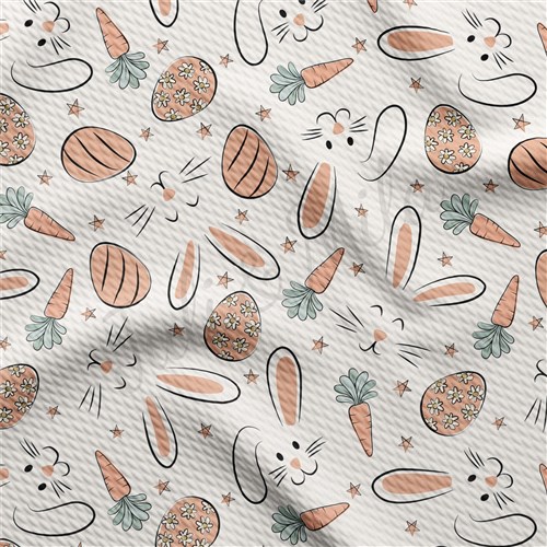 Easter Liverpool Bullet Textured Stretch Solid Strip Thick Knit Jersey Fabric