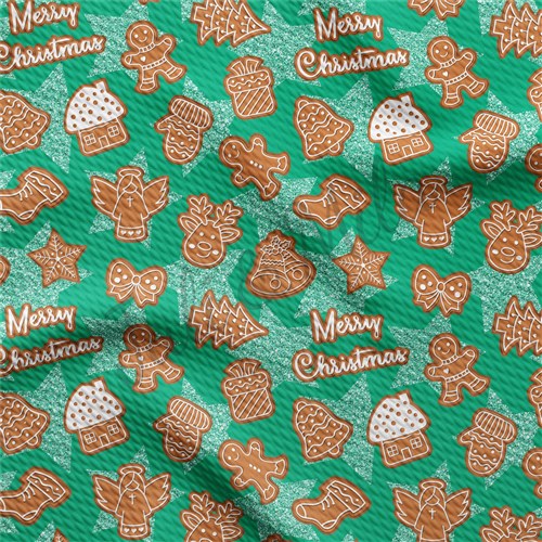 Christmas Liverpool Bullet Textured Stretch Solid Strip Thick Knit Jersey Fabric