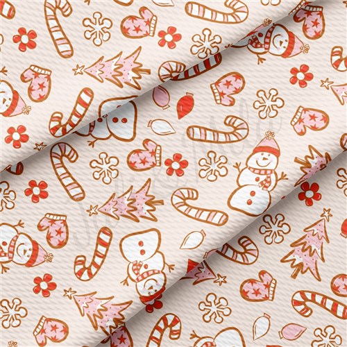 Christmas Christmas Liverpool Bullet Textured Stretch Solid Strip Thick Knit Jersey Fabric