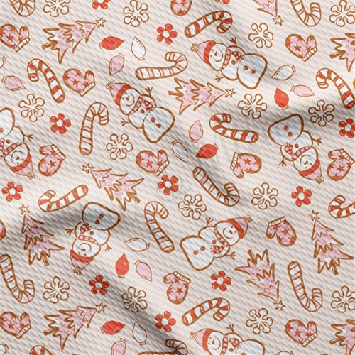 Christmas Christmas Liverpool Bullet Textured Stretch Solid Strip Thick Knit Jersey Fabric