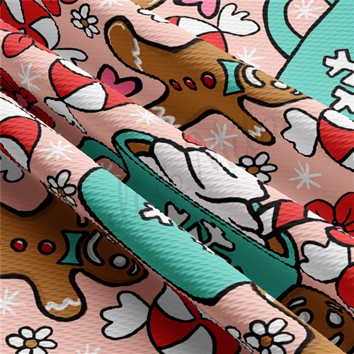 Christmas Printed Liverpool Bullet Textured Stretch Solid Strip Thick Knit Jersey Fabric