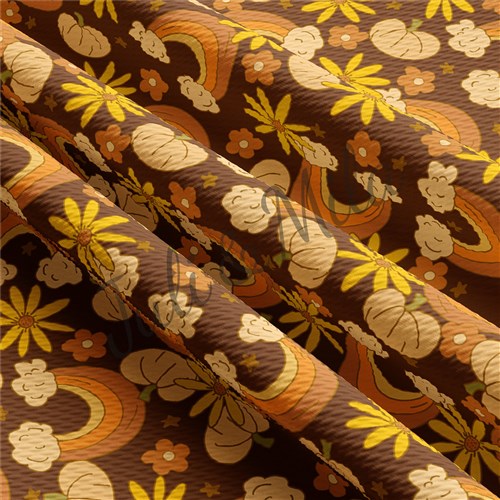 Fall Autumn Pumpkin Printed Fabric Rainbow18 & Get a Free $89.99 Embroidery Bundle