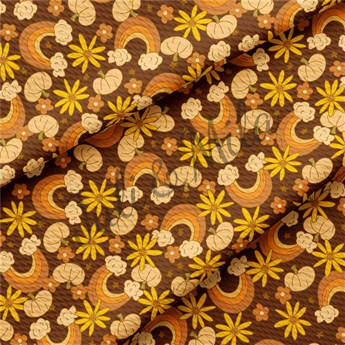 Fall Autumn Pumpkin Printed Fabric Rainbow18 & Get a Free $89.99 Embroidery Bundle