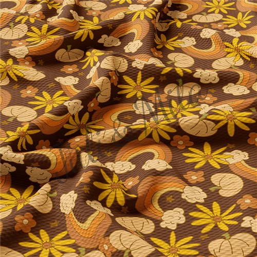 Fall Autumn Pumpkin Printed Fabric Rainbow18 & Get a Free $89.99 Embroidery Bundle