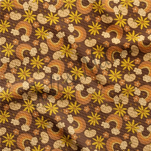 Fall Autumn Pumpkin Printed Fabric Rainbow18 & Get a Free $89.99 Embroidery Bundle
