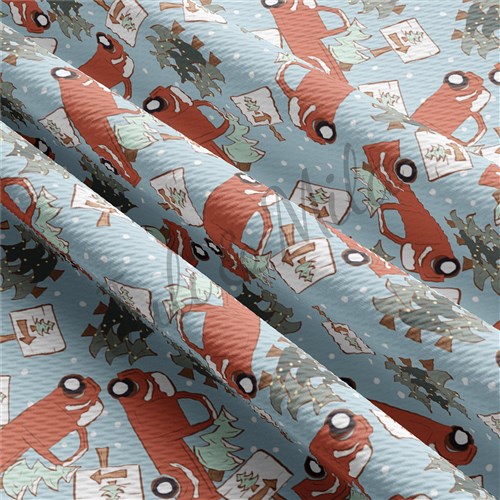 Christmas Trucks Liverpool Bullet Textured Stretch Solid Strip Thick Knit Jersey Fabric