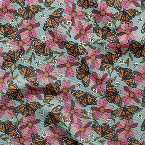 Butterflies Liverpool Bullet Textured Stretch Solid Strip Thick Knit Jersey Fabric