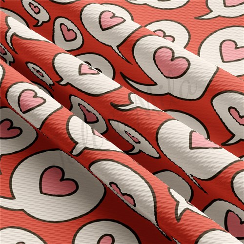 Valentine's Day Printed Liverpool Bullet Textured Stretch Solid Strip Thick Knit Jersey Fabric