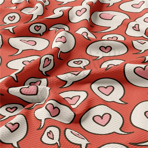 Valentine's Day Printed Liverpool Bullet Textured Stretch Solid Strip Thick Knit Jersey Fabric