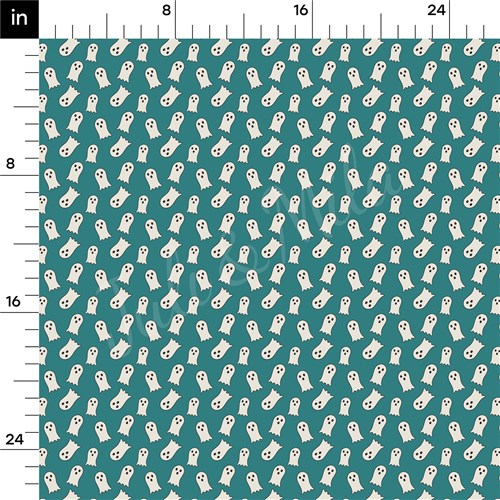 Halloween Ghost Printed Liverpool Bullet Textured Stretch Solid Strip Thick Knit Jersey Fabric