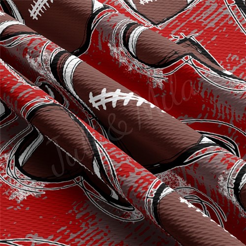 Football Printed Liverpool Bullet Textured Stretch Solid Strip Thick Knit Jersey Fabric