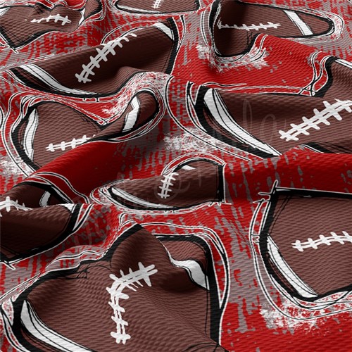 Football Printed Liverpool Bullet Textured Stretch Solid Strip Thick Knit Jersey Fabric
