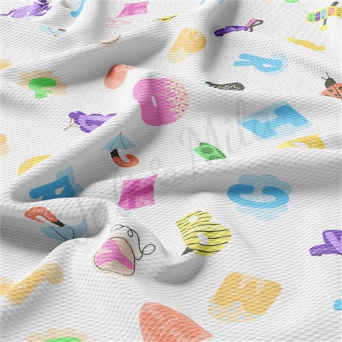 Back to School Printed Liverpool Bullet Textured Stretch Solid Strip Thick Knit Jersey Fabric
