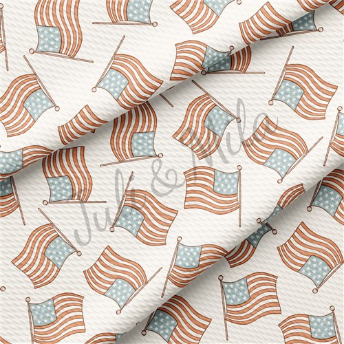 Patriotic 4th of July Printed Liverpool Fabric AA294 & Get a Free $89.99 Embroidery Bundle