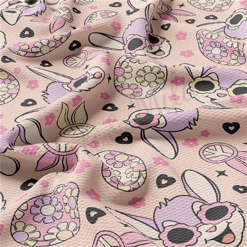 Easter Liverpool Bullet Textured Stretch Solid Strip Thick Knit Jersey Fabric