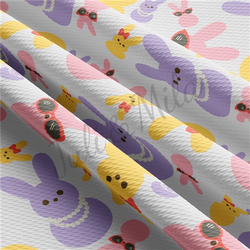 Easter Liverpool Bullet Textured Stretch Solid Strip Thick Knit Jersey Fabric