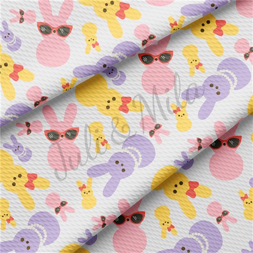 Easter Liverpool Bullet Textured Stretch Solid Strip Thick Knit Jersey Fabric