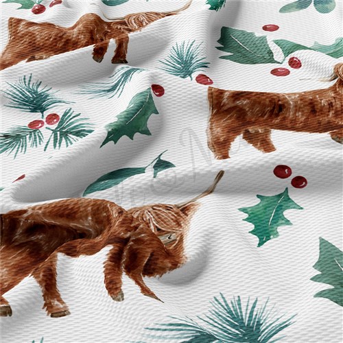 Christmas Printed Liverpool Bullet Textured Stretch Solid Strip Thick Knit Jersey Fabric