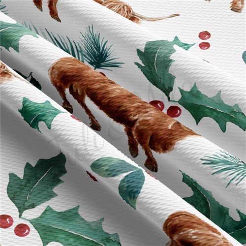 Christmas Printed Liverpool Bullet Textured Stretch Solid Strip Thick Knit Jersey Fabric