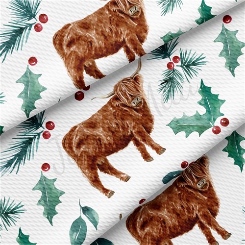 Christmas Printed Liverpool Bullet Textured Stretch Solid Strip Thick Knit Jersey Fabric