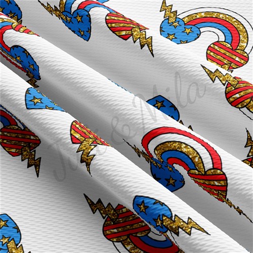 Patriotic 4th of July AA1308 Liverpool Bullet Textured Stretch Solid Strip Thick Knit Jersey Fabric