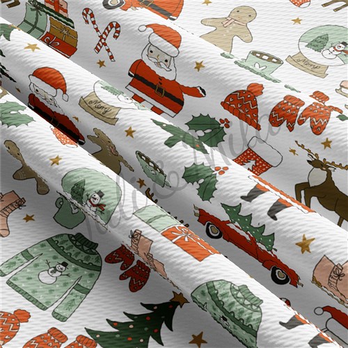 Christmas Liverpool Bullet Textured Stretch Solid Strip Thick Knit Jersey Fabric
