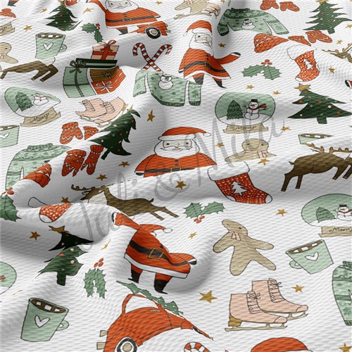 Christmas Liverpool Bullet Textured Stretch Solid Strip Thick Knit Jersey Fabric