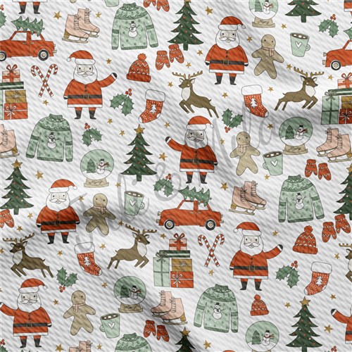 Christmas Liverpool Bullet Textured Stretch Solid Strip Thick Knit Jersey Fabric