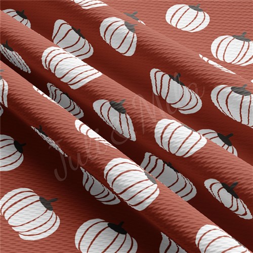 Pumpkin Fall Printed Liverpool Bullet Textured Stretch Solid Strip Thick Knit Jersey Fabric